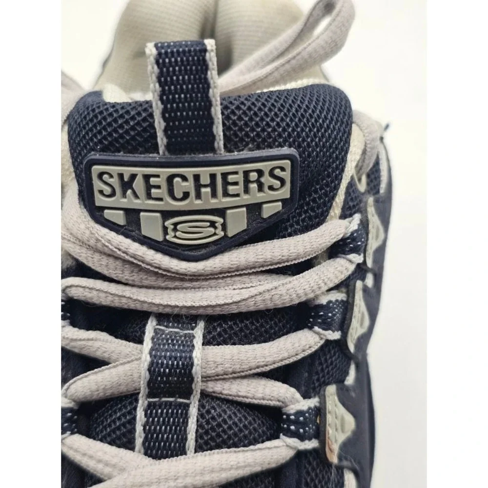 Skechers Steel Toe Work Shoes Men's Sz 12 Navy Blue Grey Chunky Utility Sneakers